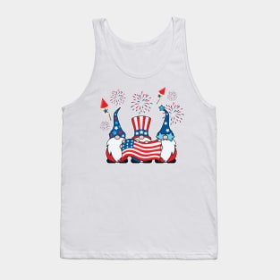 4th Of July American Gnomes Celebrating Independence Day Gift For men Women Tank Top